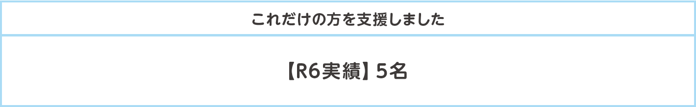 これだけの方を支援しました【R6実績】5名