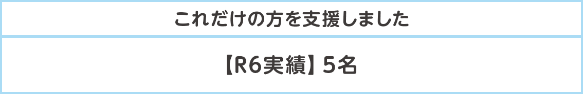 これだけの方を支援しました【R6実績】5名